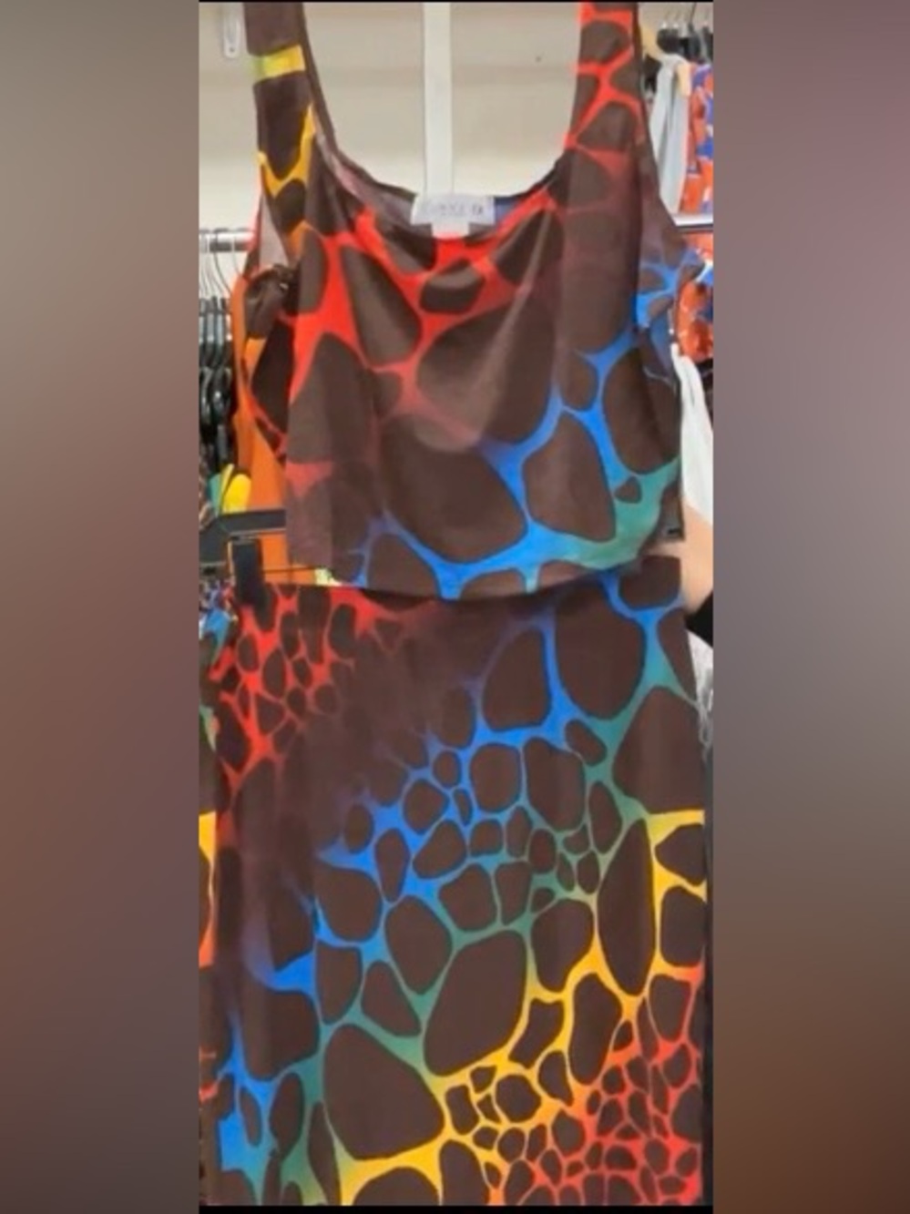Women’s tank and matching maxi skirt with Multicolor Animal Print